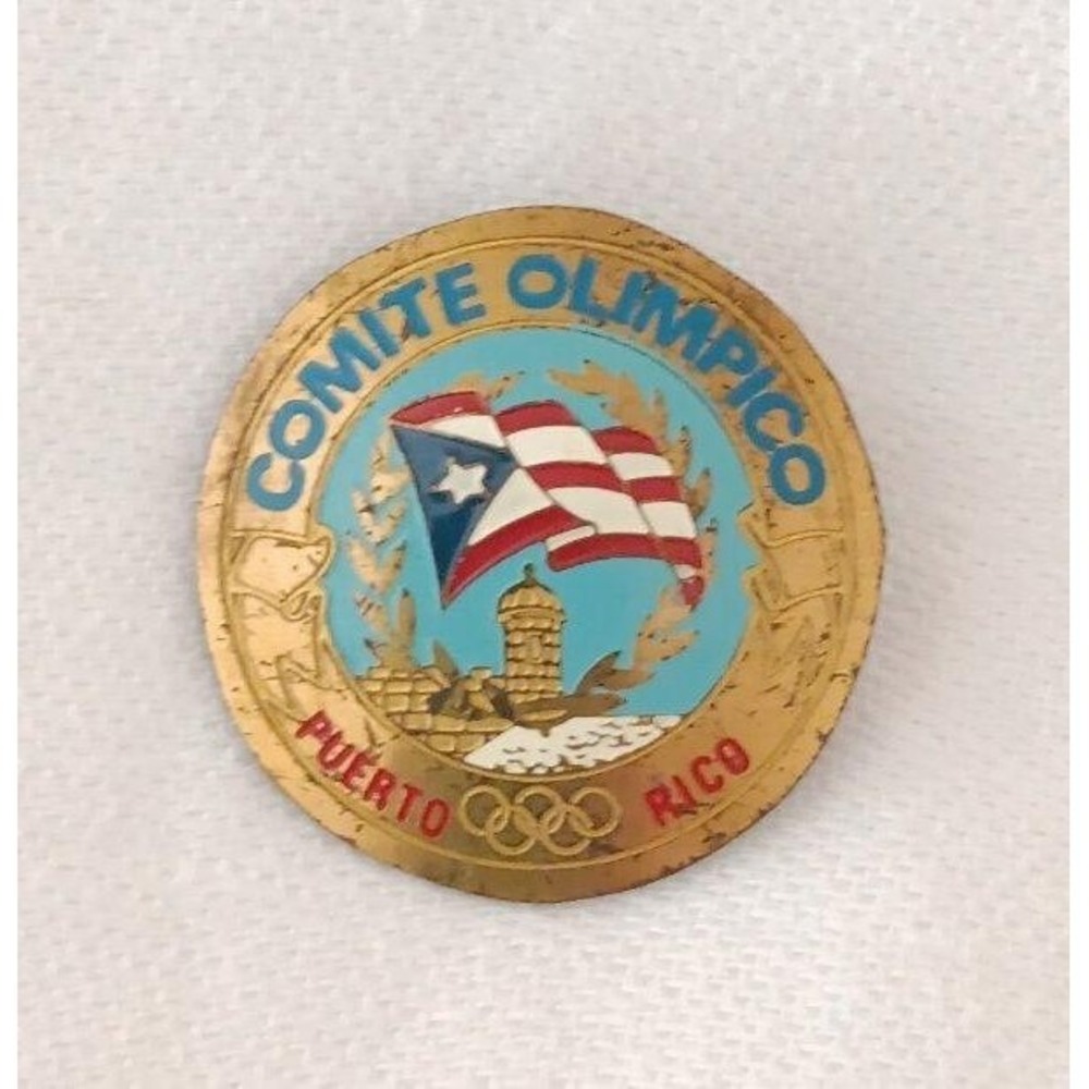 Rare 1980s Puerto Rico Olympics Pin Enamel Olympic Games Comite Olimpico